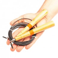 Скоростная скакалка деревянные ручки HVAT